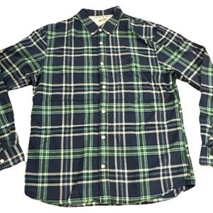 Vans Plaid Mens Blue/Green/White Long Sleeve Button Up Shirt Extra Large EUC